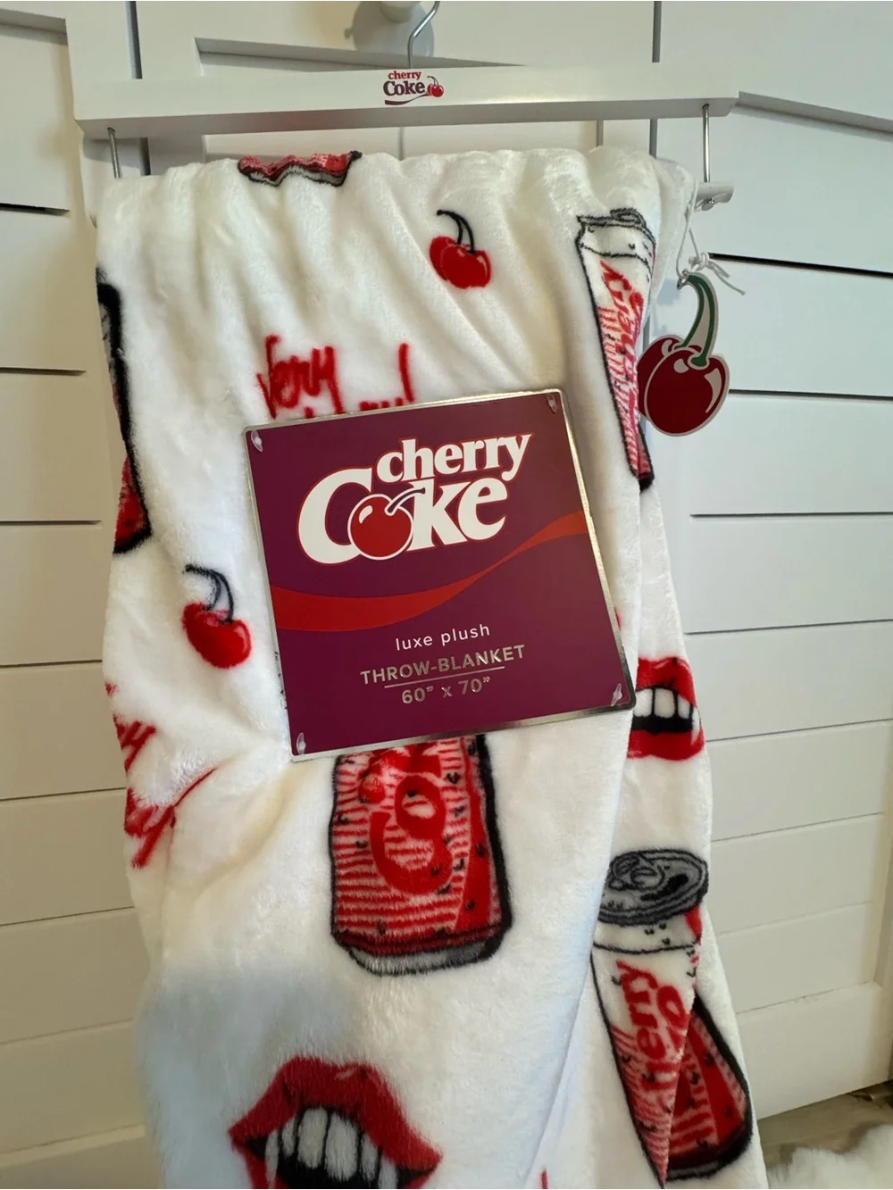 Cherry Coke Vampire Halloween Luxe Plush Blanket Throw